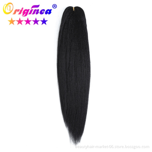 wholesale private label hot water setting prestretched easy braid bulk synthetic yaki colored ombre pre stretched braiding hair